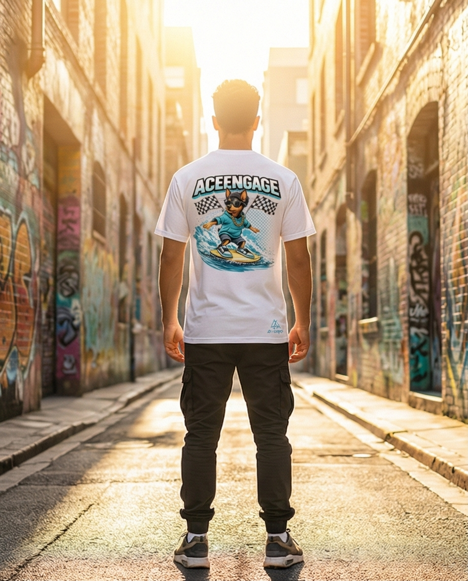 AceEngage Surf Dog Graphic Tee