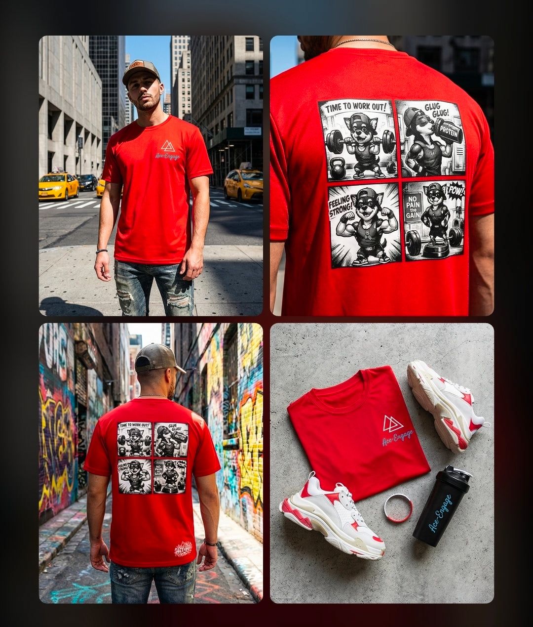 AceEngage - Gym Dog Comic Tee